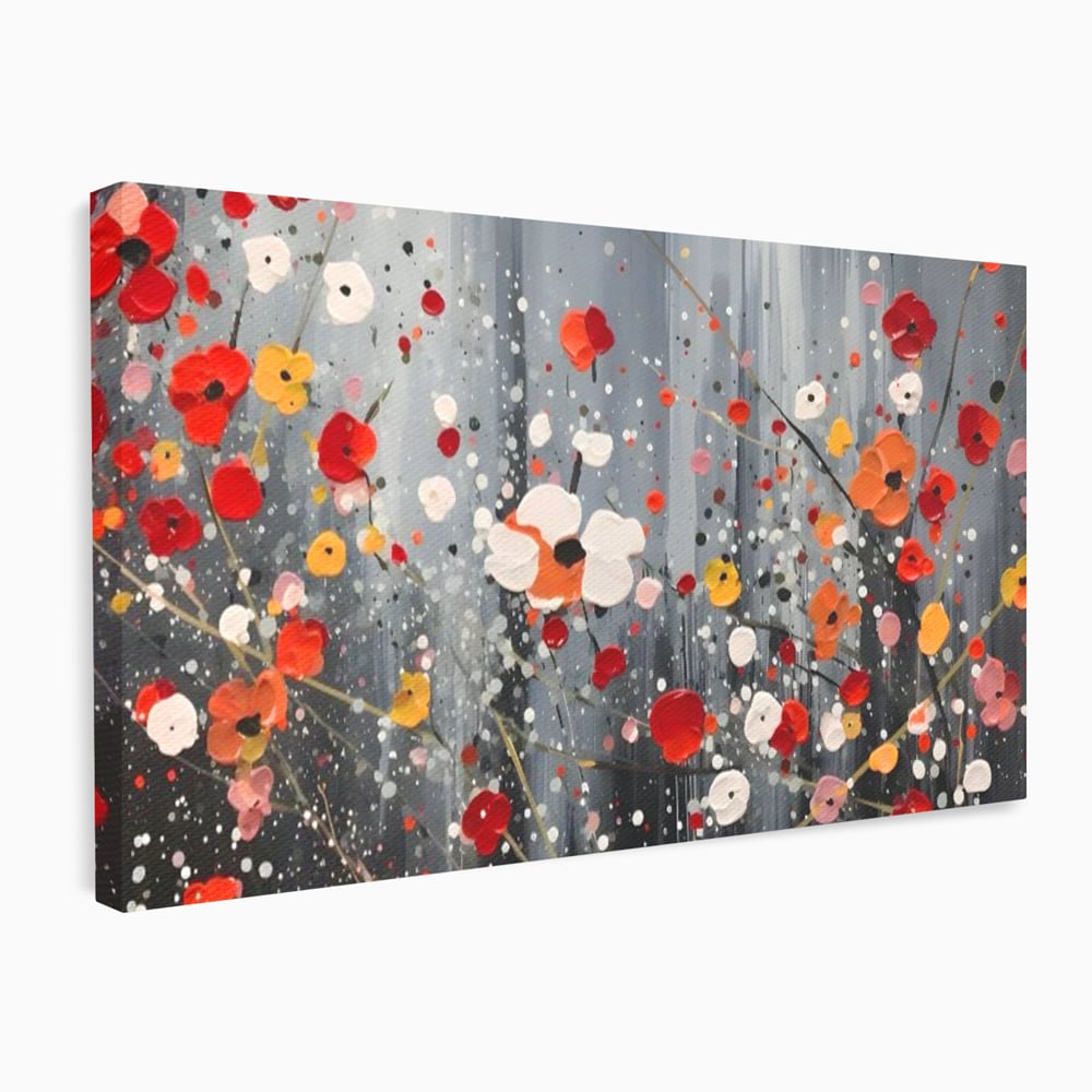 Tablou Canvas Premium LuxCanva® A1629, Minimal Flowers ,  Living, Flori, Natura, Decorativ, Dormitor, Culori Vibrante