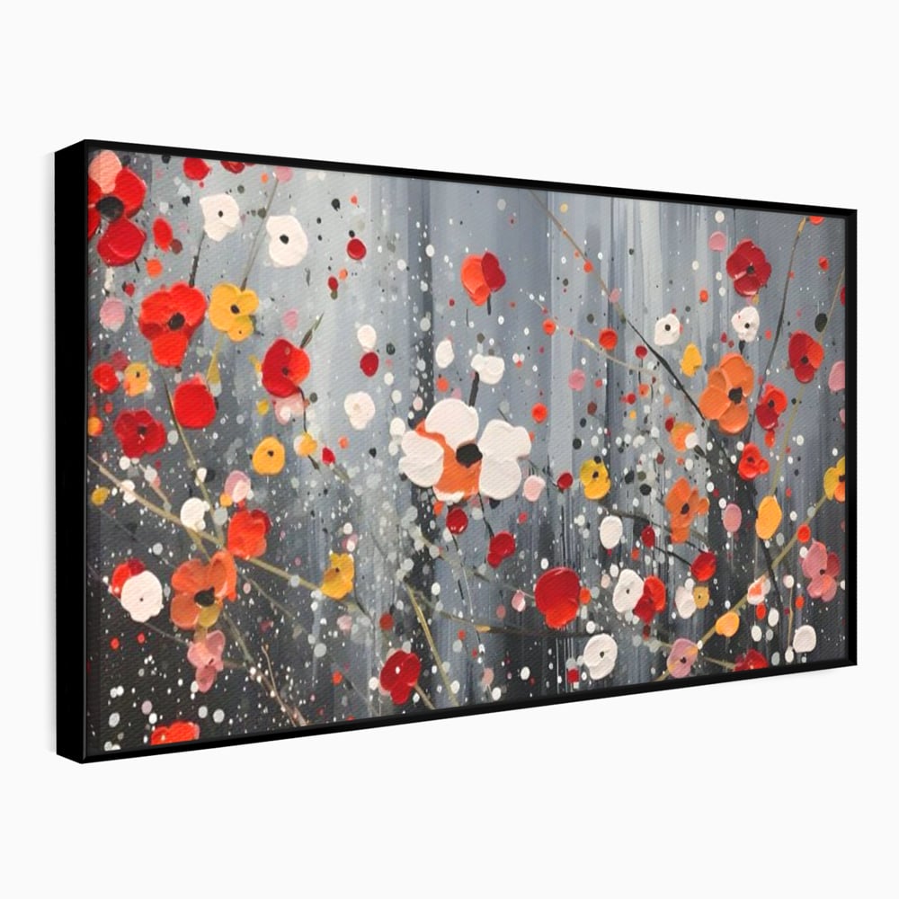 Tablou Canvas Premium LuxCanva® A1629, Minimal Flowers ,  Living, Flori, Natura, Decorativ, Dormitor, Culori Vibrante