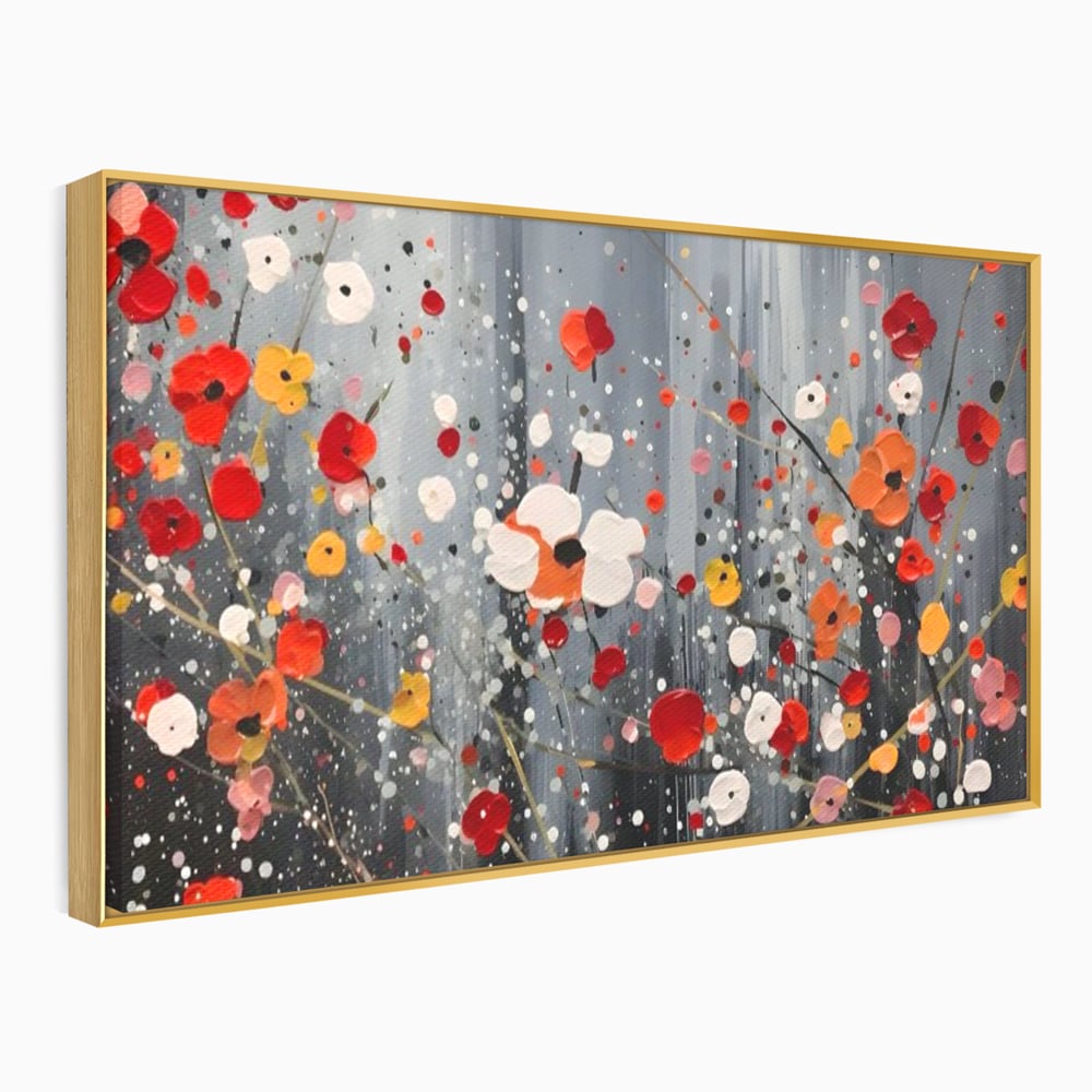 Tablou Canvas Premium LuxCanva® A1629, Minimal Flowers ,  Living, Flori, Natura, Decorativ, Dormitor, Culori Vibrante