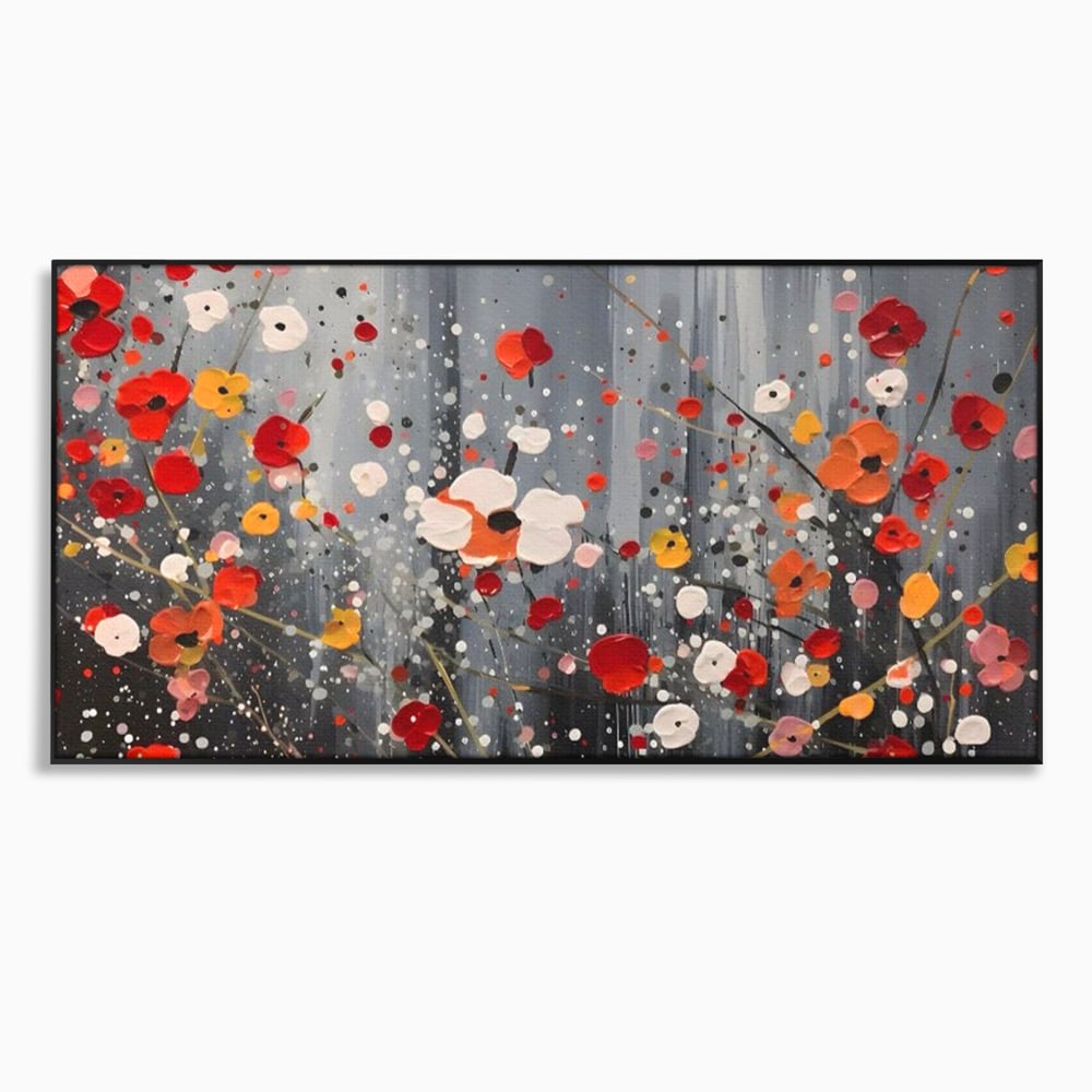 Tablou Canvas Premium LuxCanva® A1629, Minimal Flowers ,  Living, Flori, Natura, Decorativ, Dormitor, Culori Vibrante