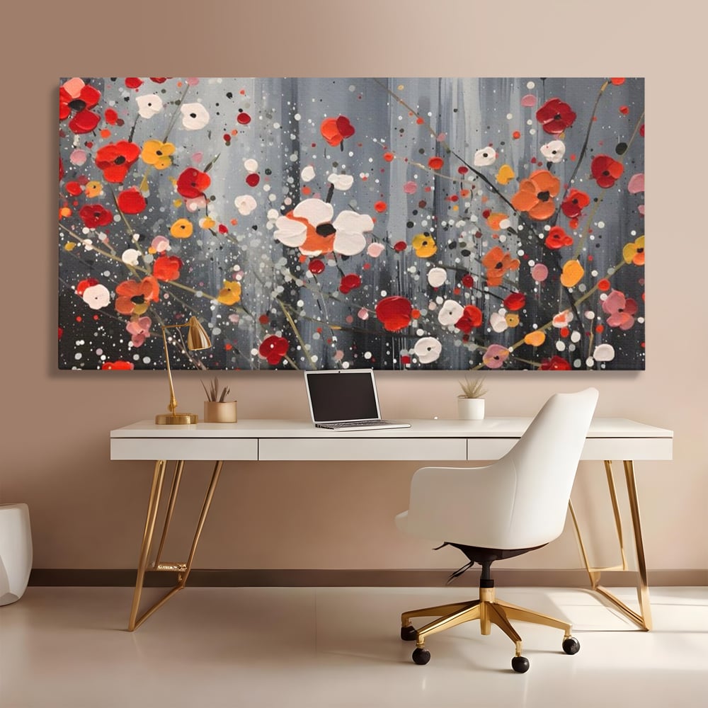 Tablou Canvas Premium LuxCanva® A1629, Minimal Flowers ,  Living, Flori, Natura, Decorativ, Dormitor, Culori Vibrante