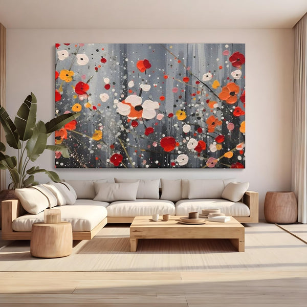 Tablou Canvas Premium LuxCanva® A1629, Minimal Flowers ,  Living, Flori, Natura, Decorativ, Dormitor, Culori Vibrante