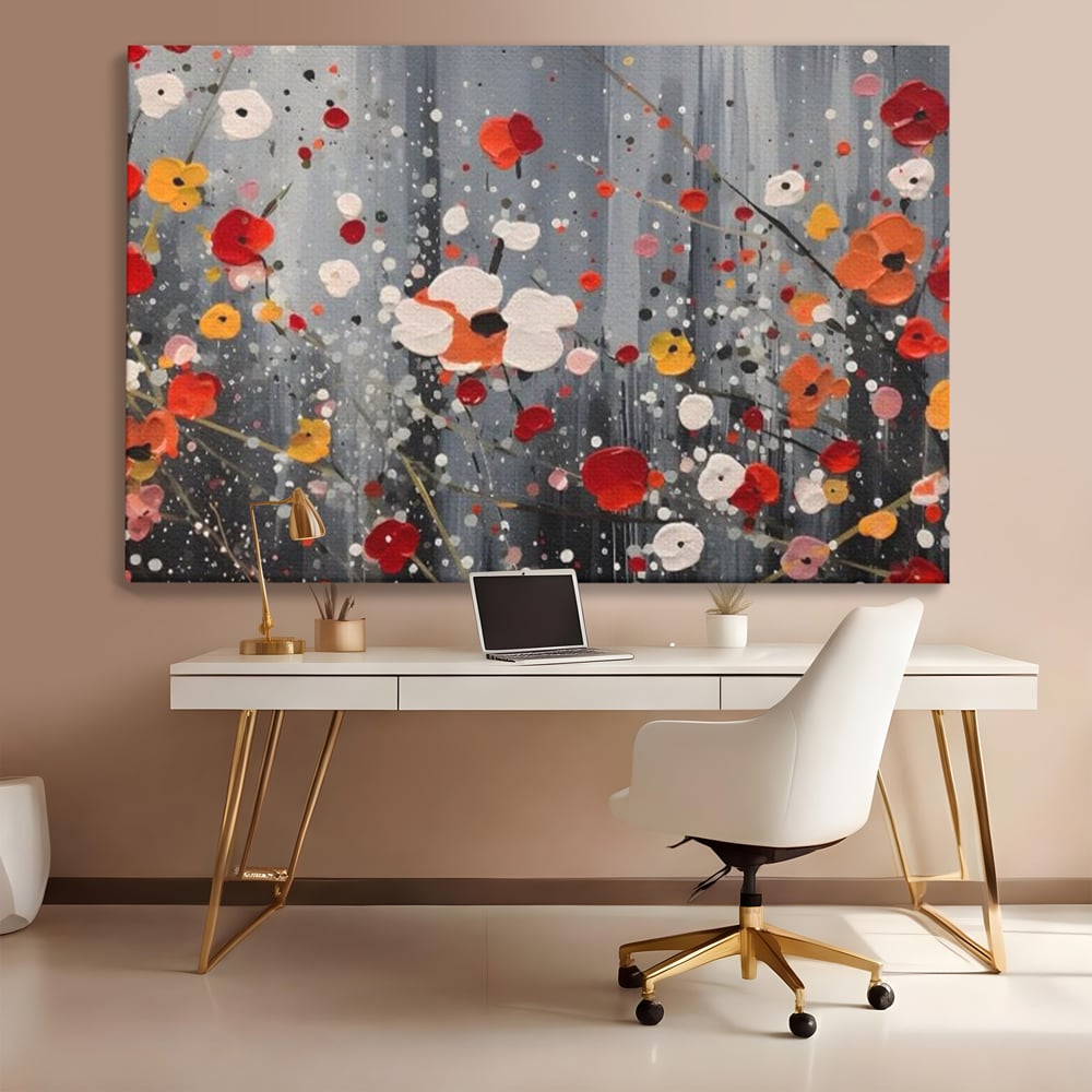 Tablou Canvas Premium LuxCanva® A1629, Minimal Flowers ,  Living, Flori, Natura, Decorativ, Dormitor, Culori Vibrante