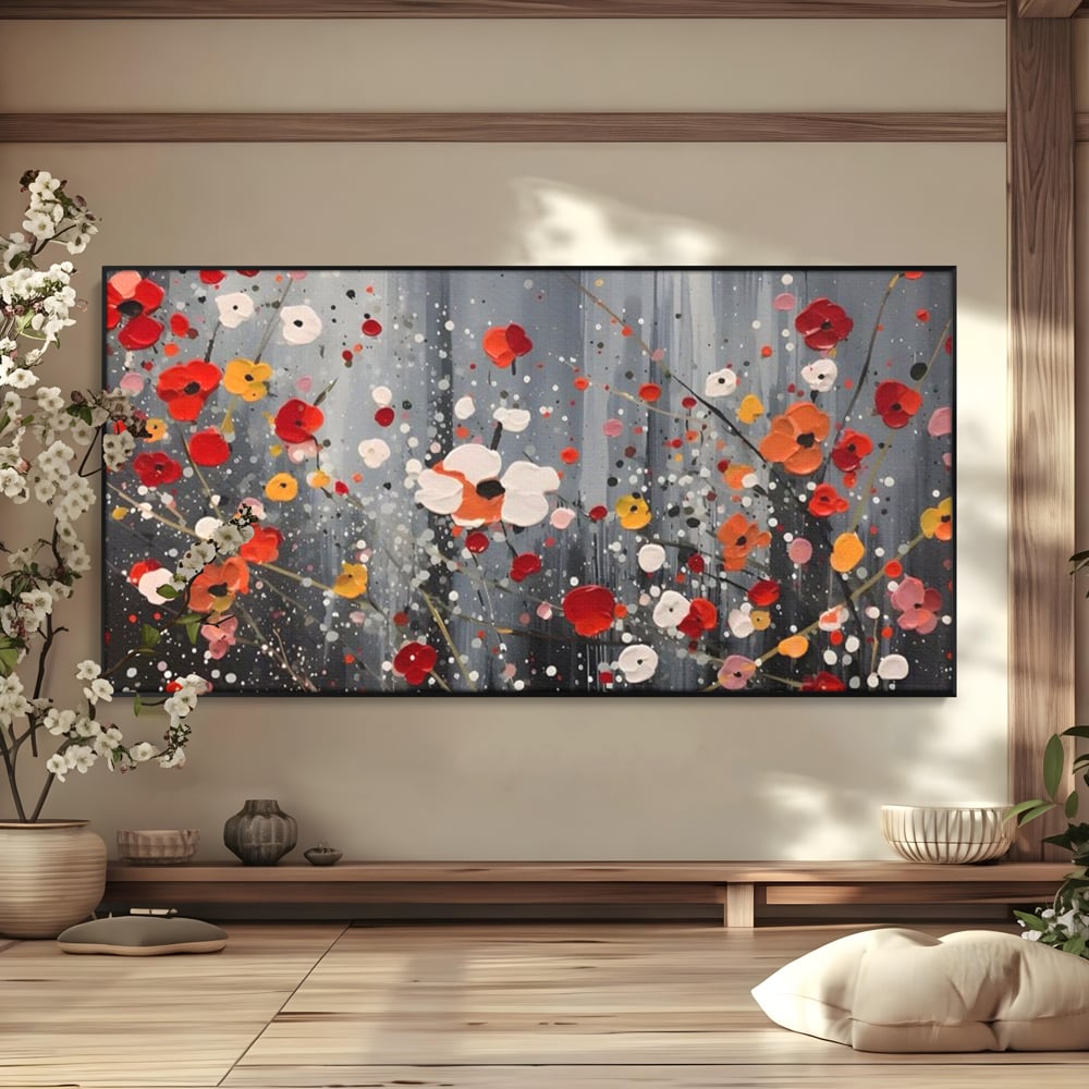 Tablou Canvas Premium LuxCanva® A1629, Minimal Flowers ,  Living, Flori, Natura, Decorativ, Dormitor, Culori Vibrante