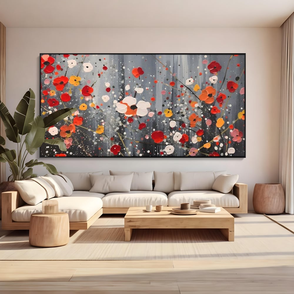 Tablou Canvas Premium LuxCanva® A1629, Minimal Flowers ,  Living, Flori, Natura, Decorativ, Dormitor, Culori Vibrante