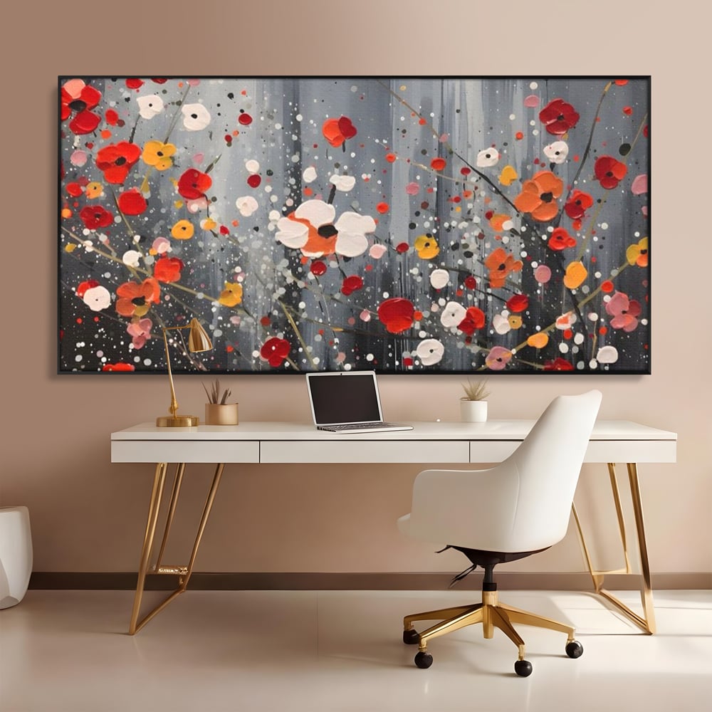 Tablou Canvas Premium LuxCanva® A1629, Minimal Flowers ,  Living, Flori, Natura, Decorativ, Dormitor, Culori Vibrante