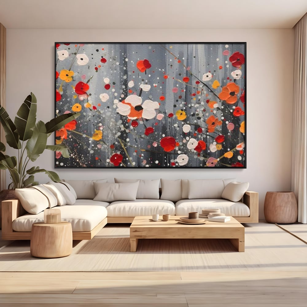 Tablou Canvas Premium LuxCanva® A1629, Minimal Flowers ,  Living, Flori, Natura, Decorativ, Dormitor, Culori Vibrante