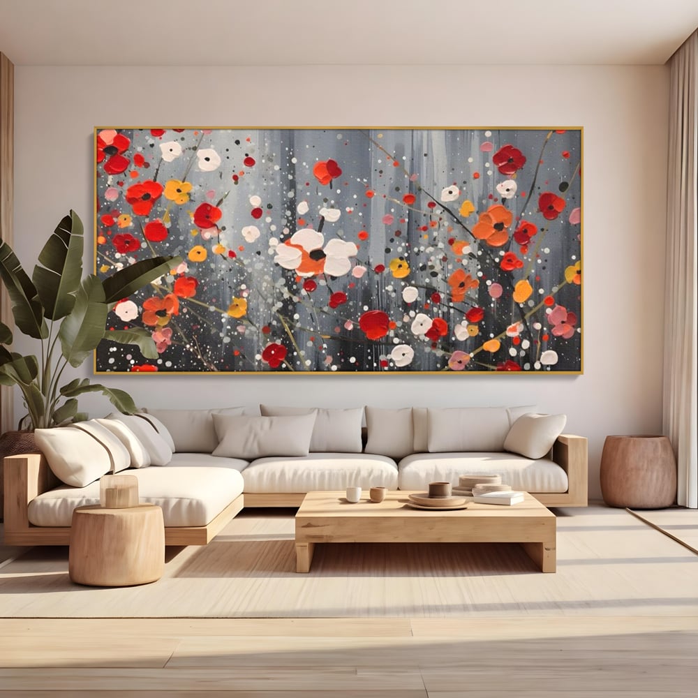 Tablou Canvas Premium LuxCanva® A1629, Minimal Flowers ,  Living, Flori, Natura, Decorativ, Dormitor, Culori Vibrante