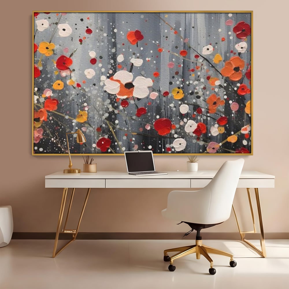 Tablou Canvas Premium LuxCanva® A1629, Minimal Flowers ,  Living, Flori, Natura, Decorativ, Dormitor, Culori Vibrante