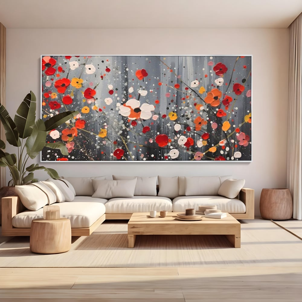 Tablou Canvas Premium LuxCanva® A1629, Minimal Flowers ,  Living, Flori, Natura, Decorativ, Dormitor, Culori Vibrante