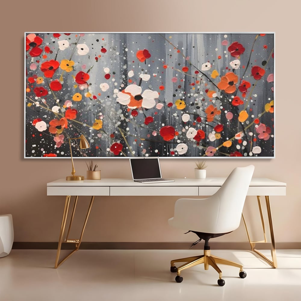 Tablou Canvas Premium LuxCanva® A1629, Minimal Flowers ,  Living, Flori, Natura, Decorativ, Dormitor, Culori Vibrante