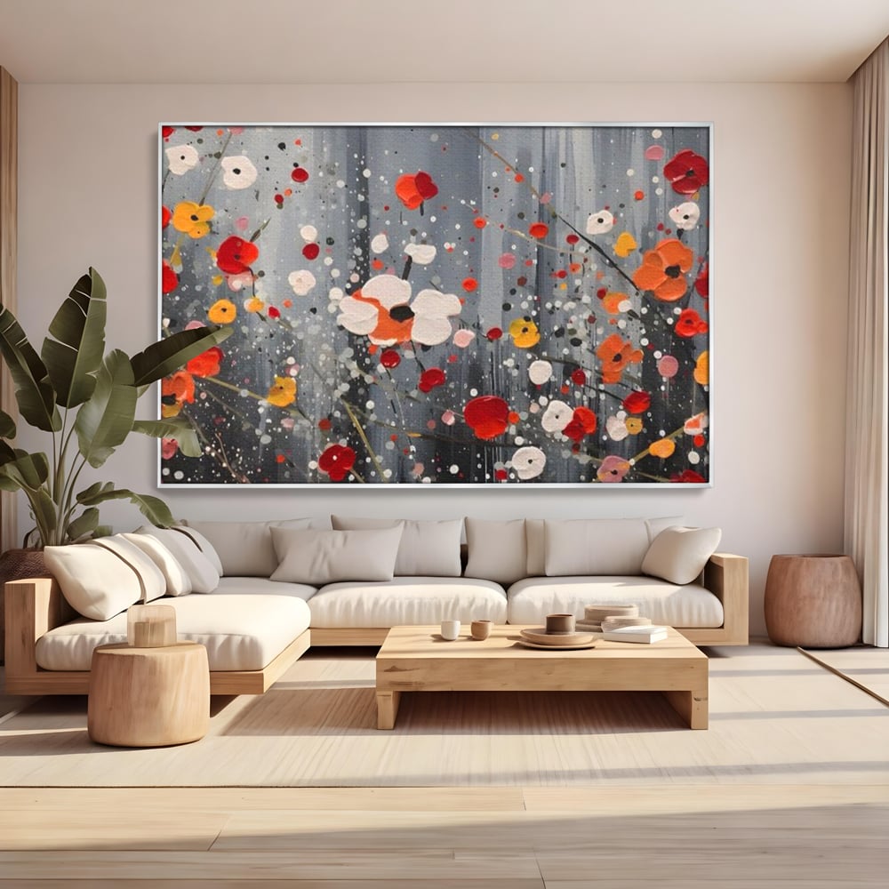 Tablou Canvas Premium LuxCanva® A1629, Minimal Flowers ,  Living, Flori, Natura, Decorativ, Dormitor, Culori Vibrante