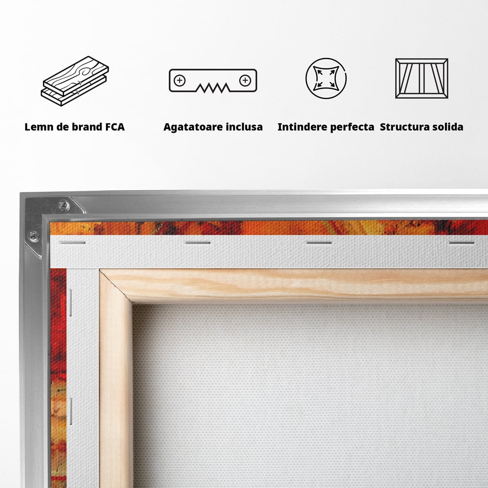 Tablou Canvas Premium LuxCanva® A1631, Abstract Red ,  Living, Cromatic, Decorativ, Dormitor, Culori Vibrante
