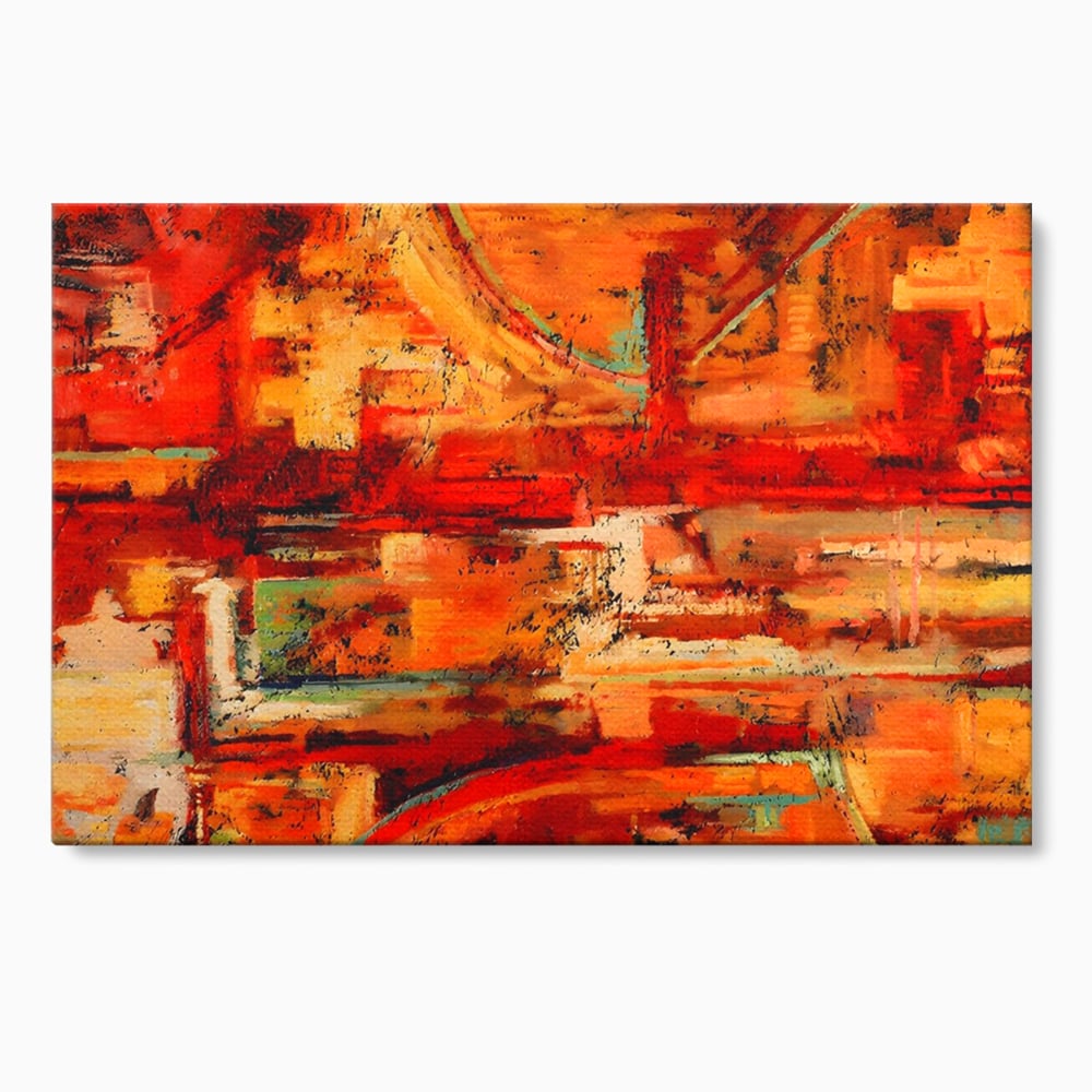 Tablou Canvas Premium LuxCanva® A1631, Abstract Red ,  Living, Cromatic, Decorativ, Dormitor, Culori Vibrante