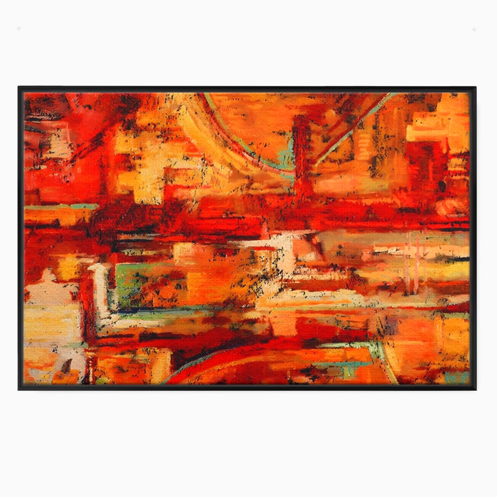 Tablou Canvas Premium LuxCanva® A1631, Abstract Red ,  Living, Cromatic, Decorativ, Dormitor, Culori Vibrante