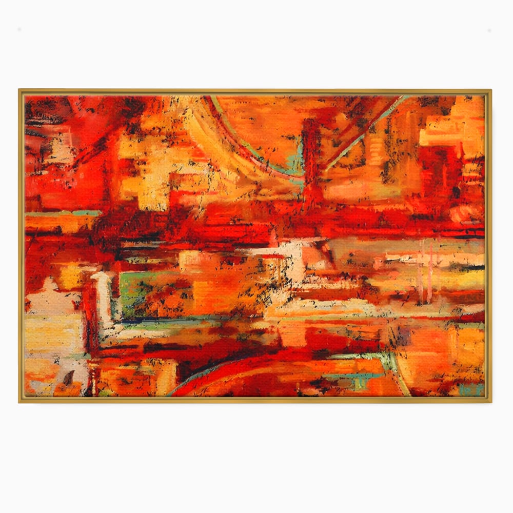 Tablou Canvas Premium LuxCanva® A1631, Abstract Red ,  Living, Cromatic, Decorativ, Dormitor, Culori Vibrante