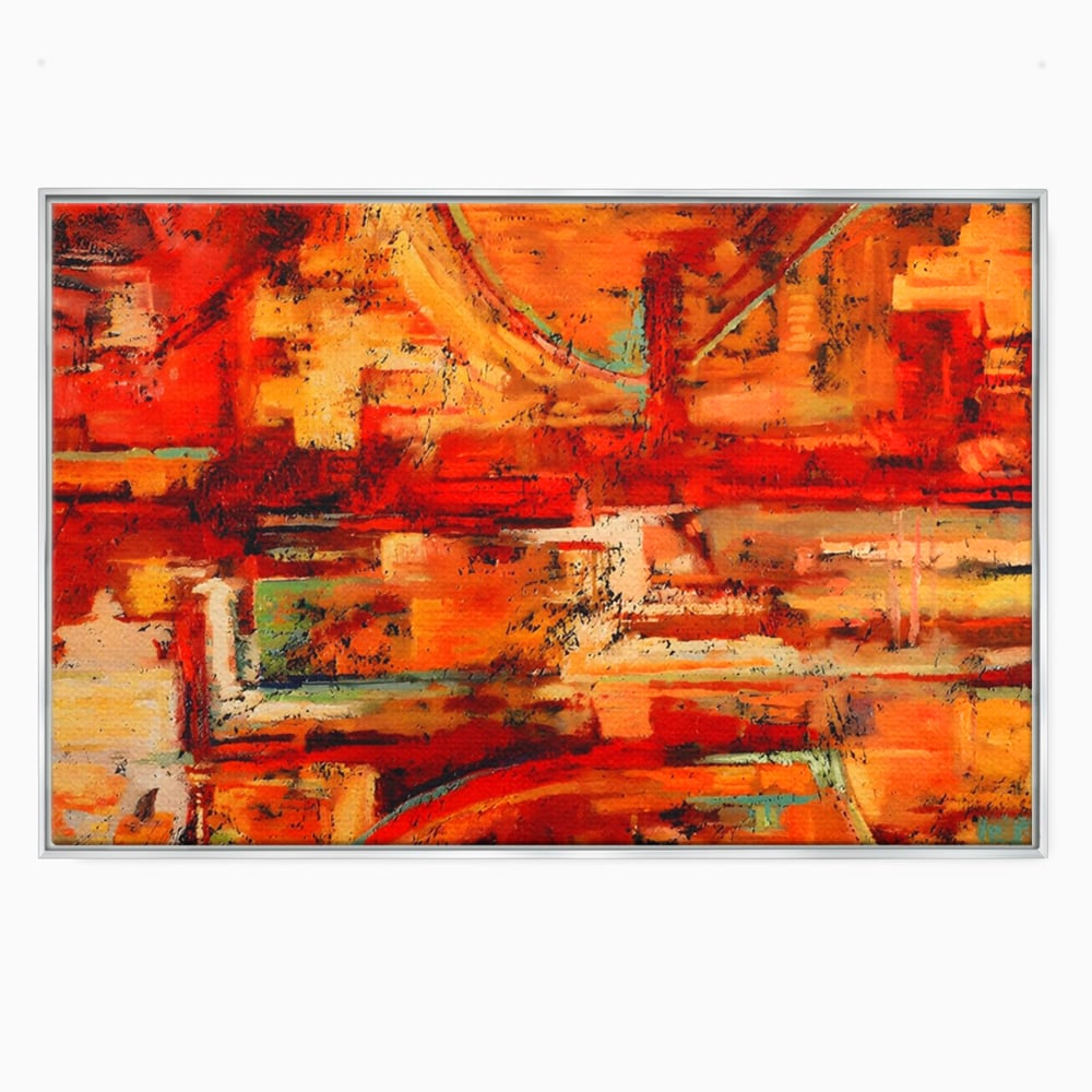 Tablou Canvas Premium LuxCanva® A1631, Abstract Red ,  Living, Cromatic, Decorativ, Dormitor, Culori Vibrante