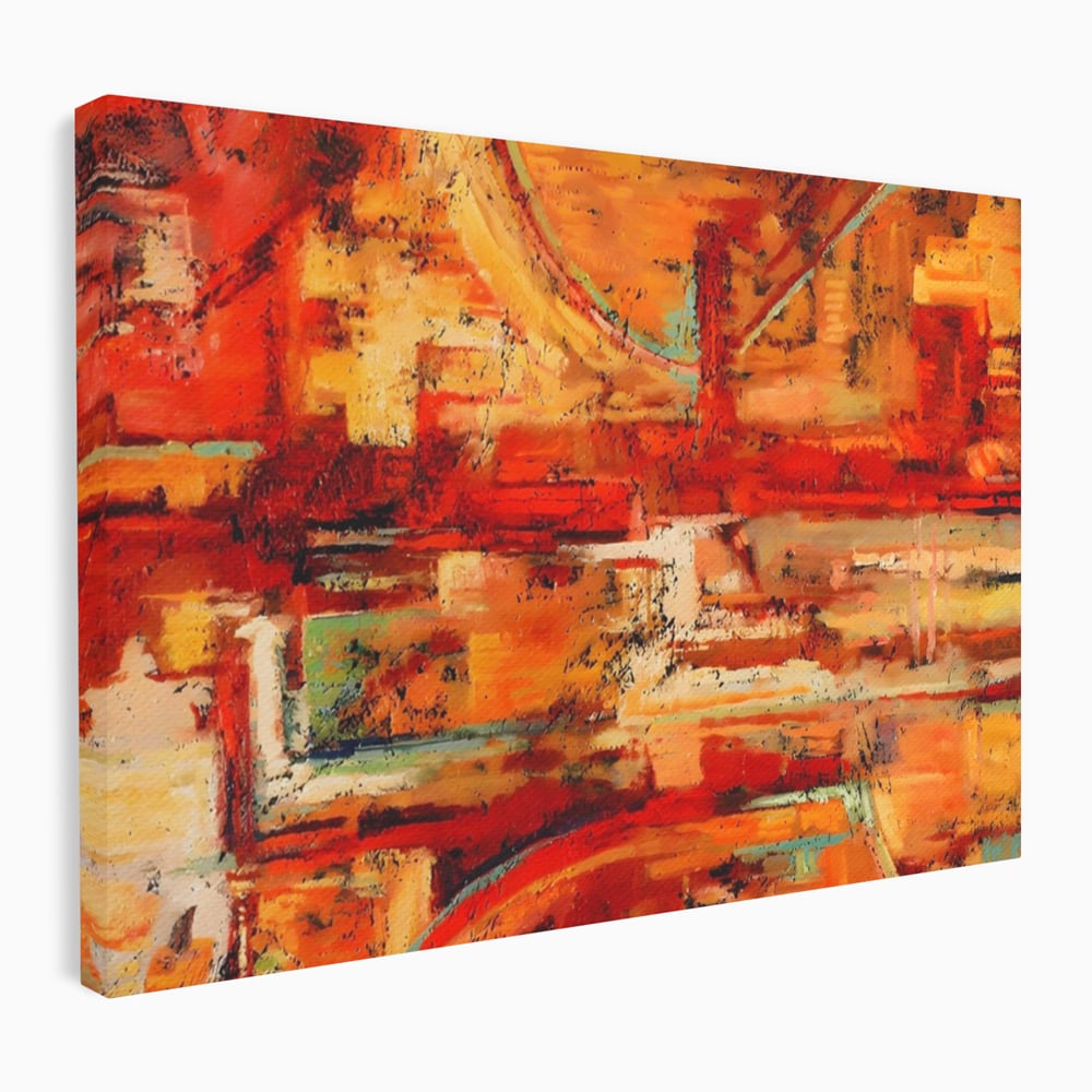 Tablou Canvas Premium LuxCanva® A1631, Abstract Red ,  Living, Cromatic, Decorativ, Dormitor, Culori Vibrante