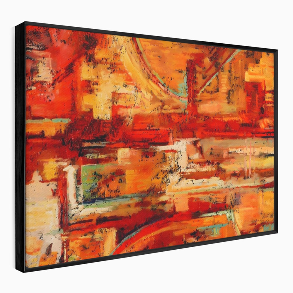Tablou Canvas Premium LuxCanva® A1631, Abstract Red ,  Living, Cromatic, Decorativ, Dormitor, Culori Vibrante