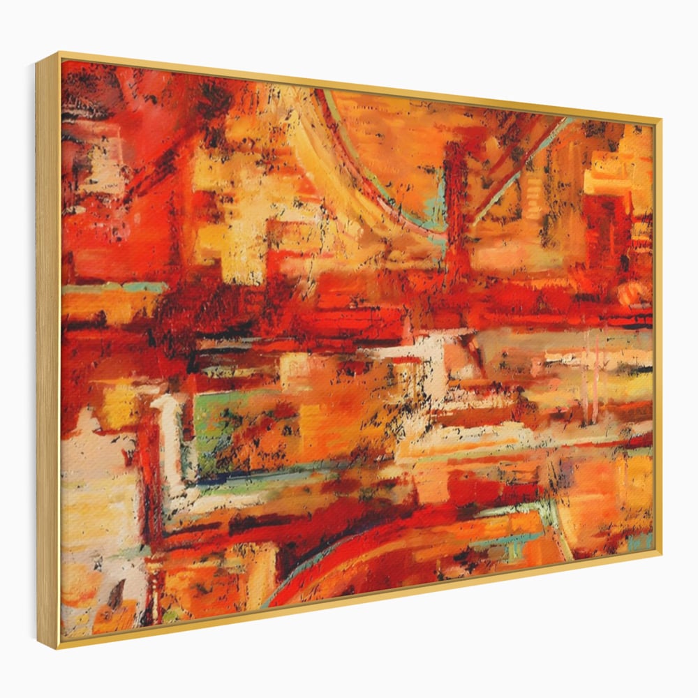 Tablou Canvas Premium LuxCanva® A1631, Abstract Red ,  Living, Cromatic, Decorativ, Dormitor, Culori Vibrante