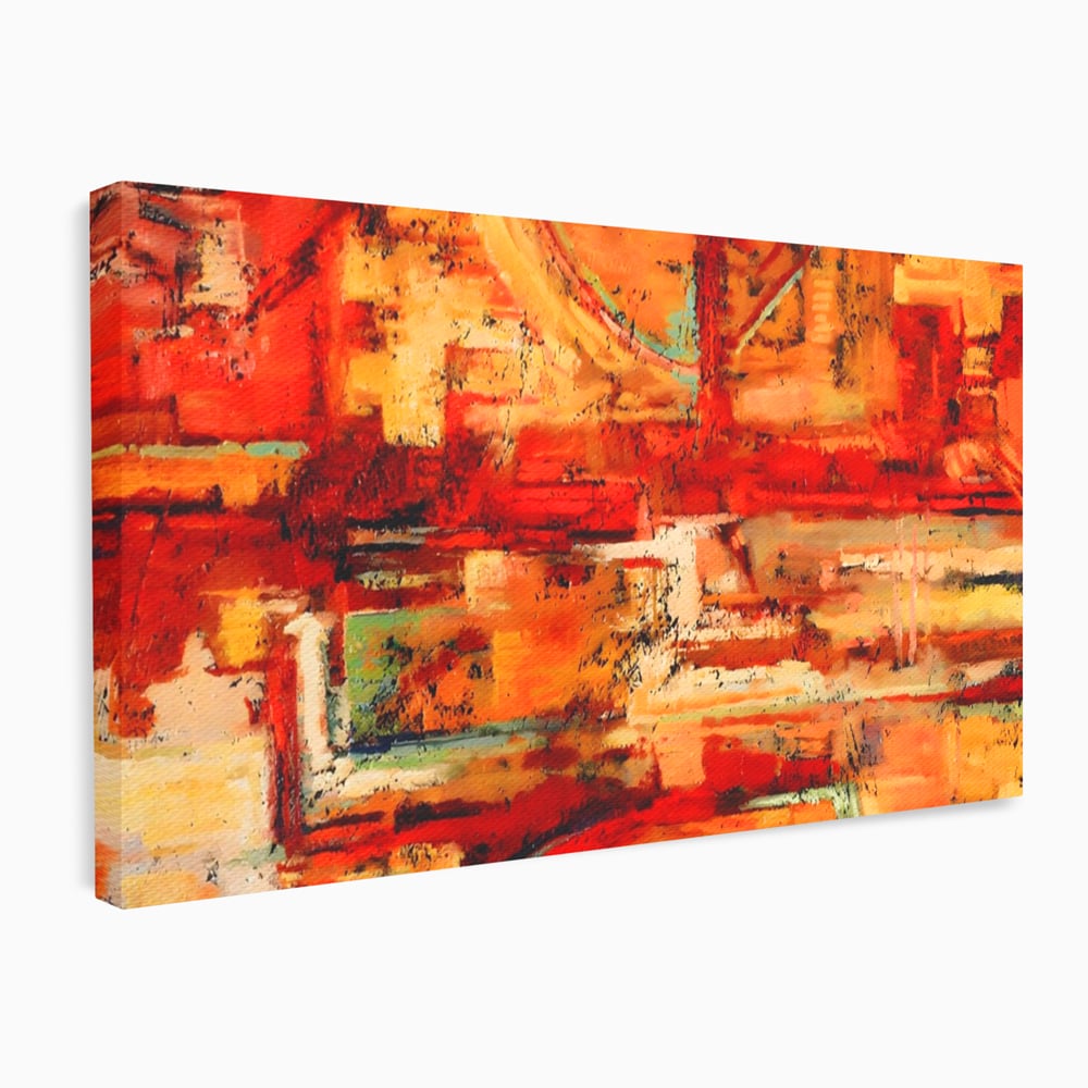 Tablou Canvas Premium LuxCanva® A1631, Abstract Red ,  Living, Cromatic, Decorativ, Dormitor, Culori Vibrante