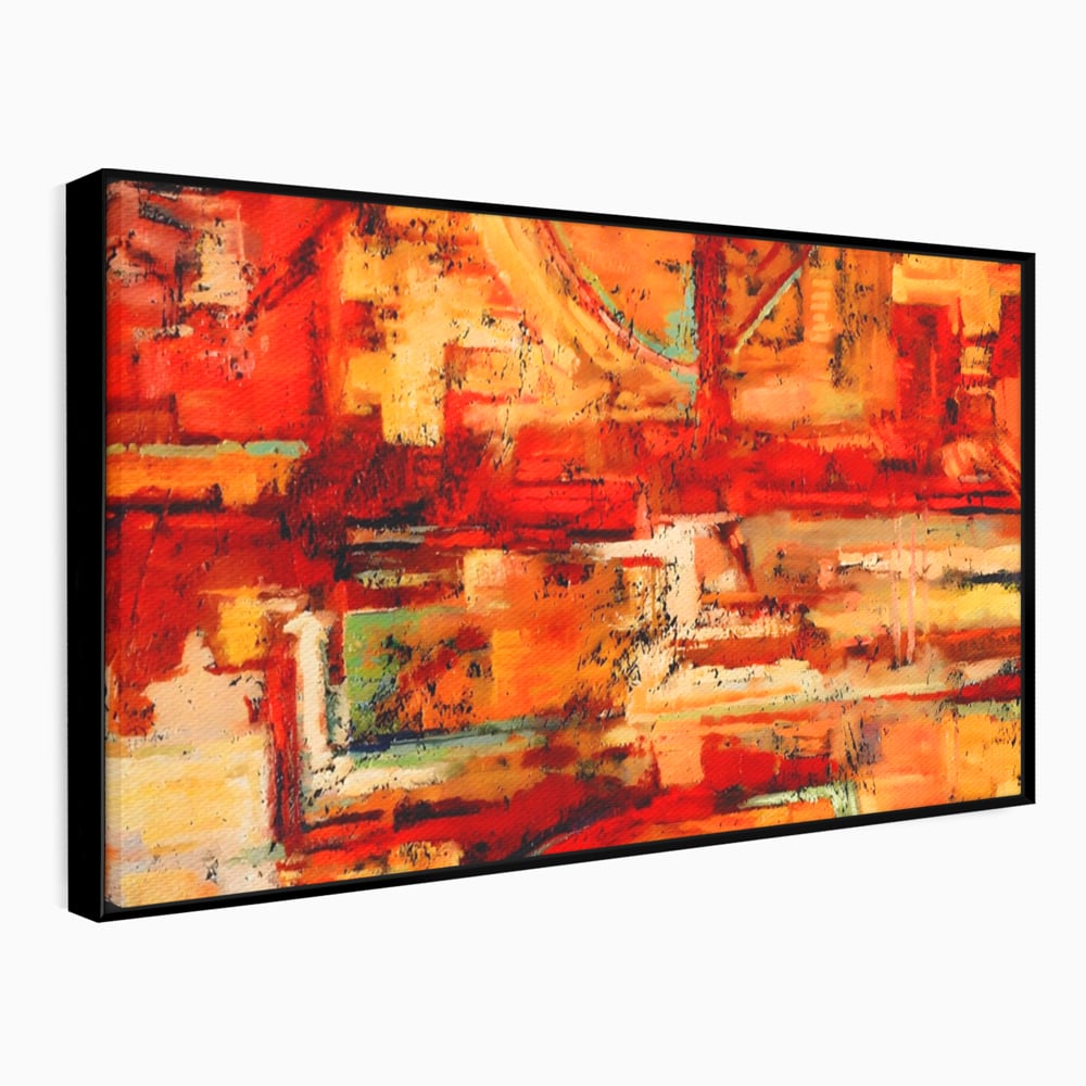 Tablou Canvas Premium LuxCanva® A1631, Abstract Red ,  Living, Cromatic, Decorativ, Dormitor, Culori Vibrante