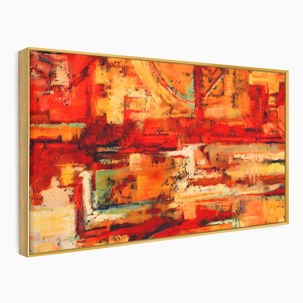 Tablou Canvas Premium LuxCanva® A1631, Abstract Red ,  Living, Cromatic, Decorativ, Dormitor, Culori Vibrante