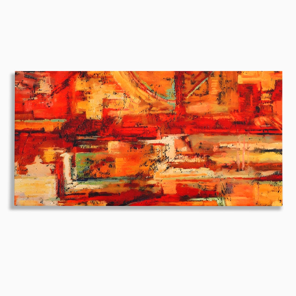 Tablou Canvas Premium LuxCanva® A1631, Abstract Red ,  Living, Cromatic, Decorativ, Dormitor, Culori Vibrante