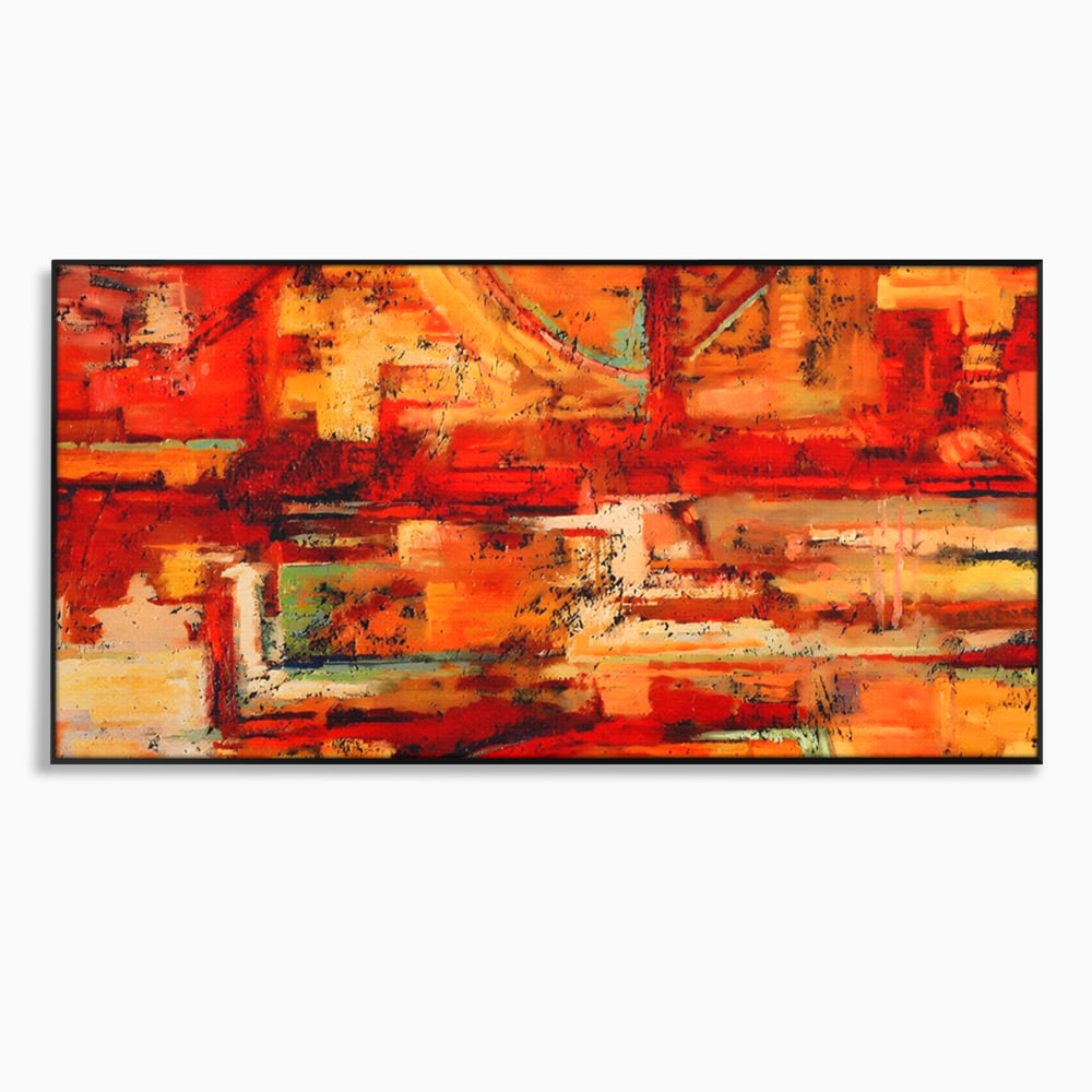 Tablou Canvas Premium LuxCanva® A1631, Abstract Red ,  Living, Cromatic, Decorativ, Dormitor, Culori Vibrante