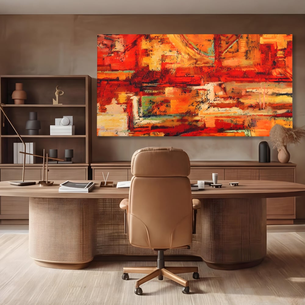 Tablou Canvas Premium LuxCanva® A1631, Abstract Red ,  Living, Cromatic, Decorativ, Dormitor, Culori Vibrante