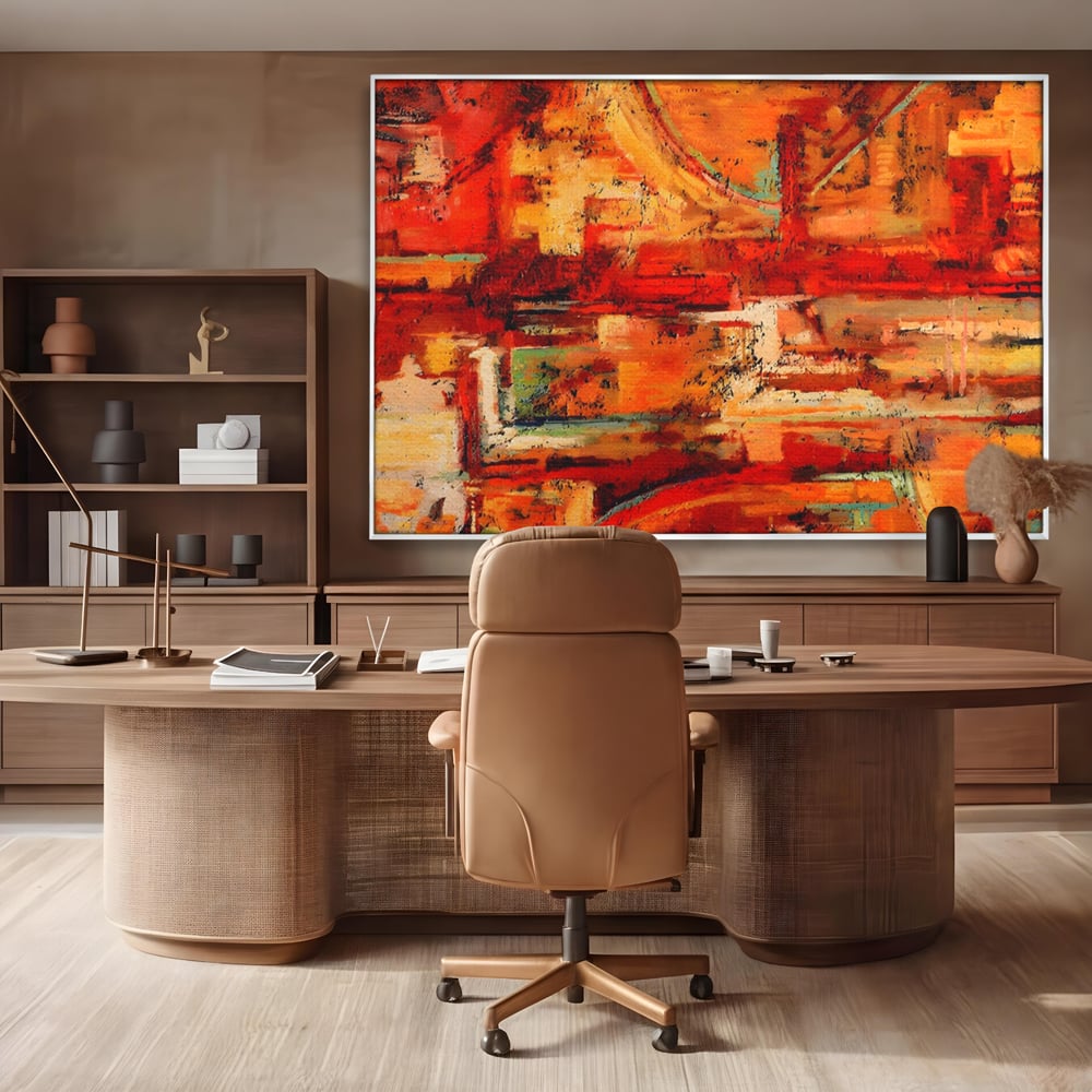 Tablou Canvas Premium LuxCanva® A1631, Abstract Red ,  Living, Cromatic, Decorativ, Dormitor, Culori Vibrante