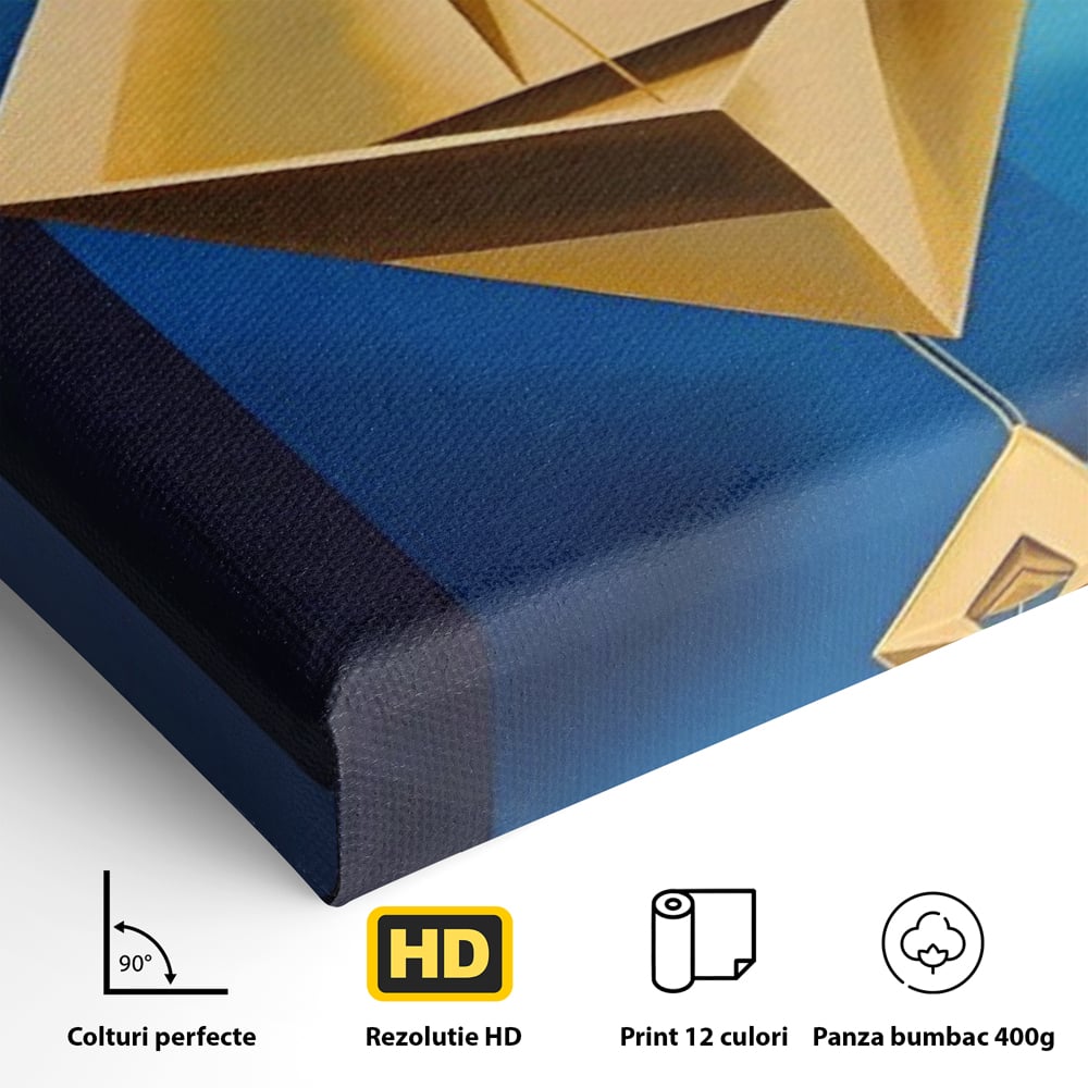 Tablou Canvas Premium LuxCanva® A1632, Amuleta , Living, Auriu, Pandantiv, Decorativ, Dormitor, Culori Vibrante