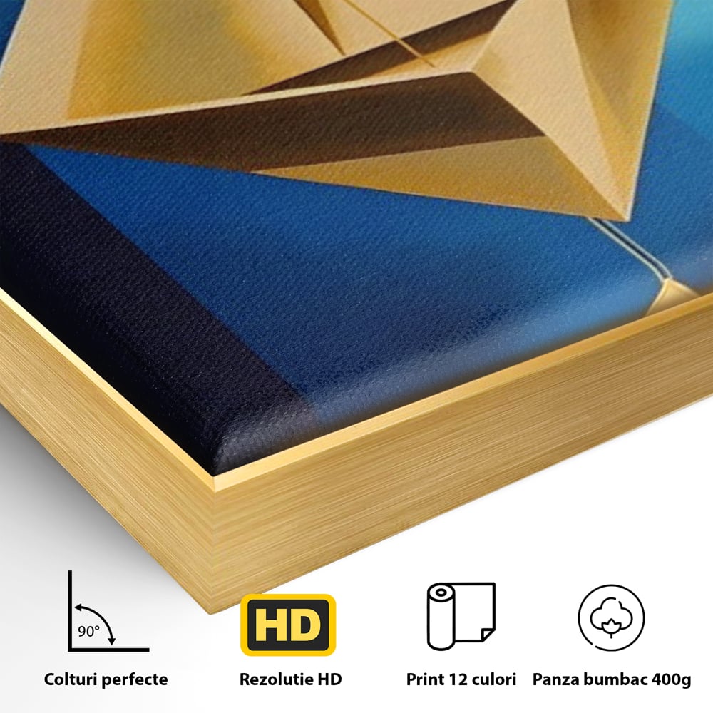 Tablou Canvas Premium LuxCanva® A1632, Amuleta , Living, Auriu, Pandantiv, Decorativ, Dormitor, Culori Vibrante