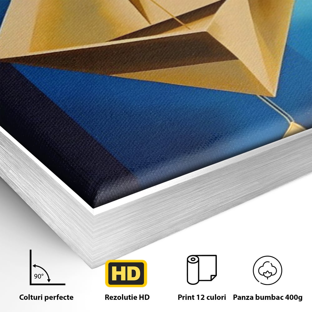 Tablou Canvas Premium LuxCanva® A1632, Amuleta , Living, Auriu, Pandantiv, Decorativ, Dormitor, Culori Vibrante