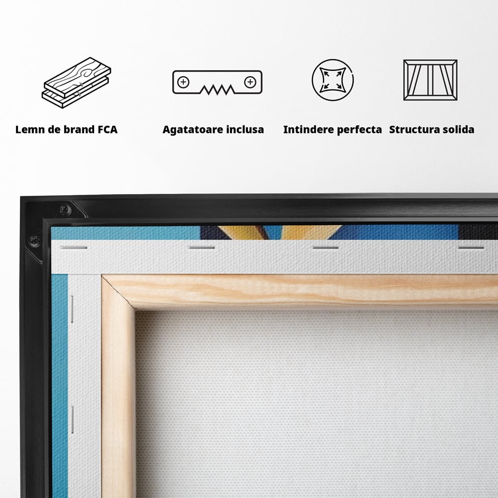Tablou Canvas Premium LuxCanva® A1632, Amuleta , Living, Auriu, Pandantiv, Decorativ, Dormitor, Culori Vibrante