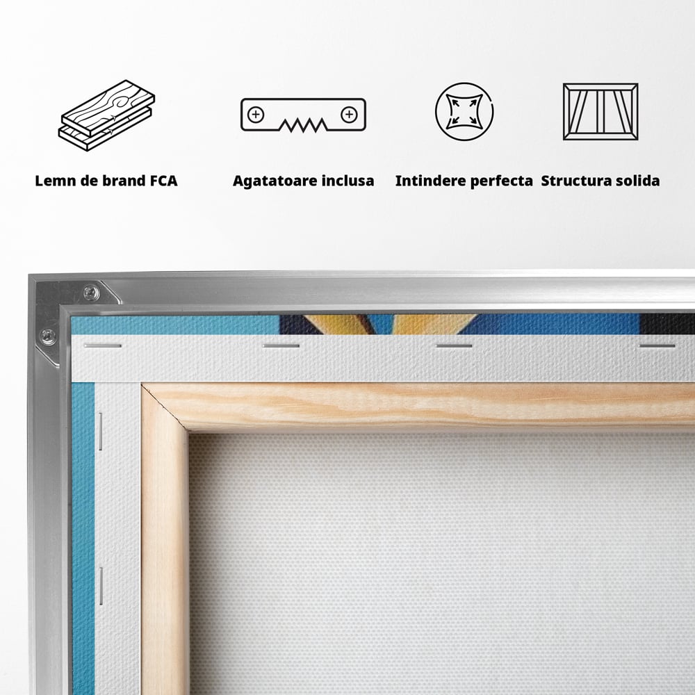 Tablou Canvas Premium LuxCanva® A1632, Amuleta , Living, Auriu, Pandantiv, Decorativ, Dormitor, Culori Vibrante