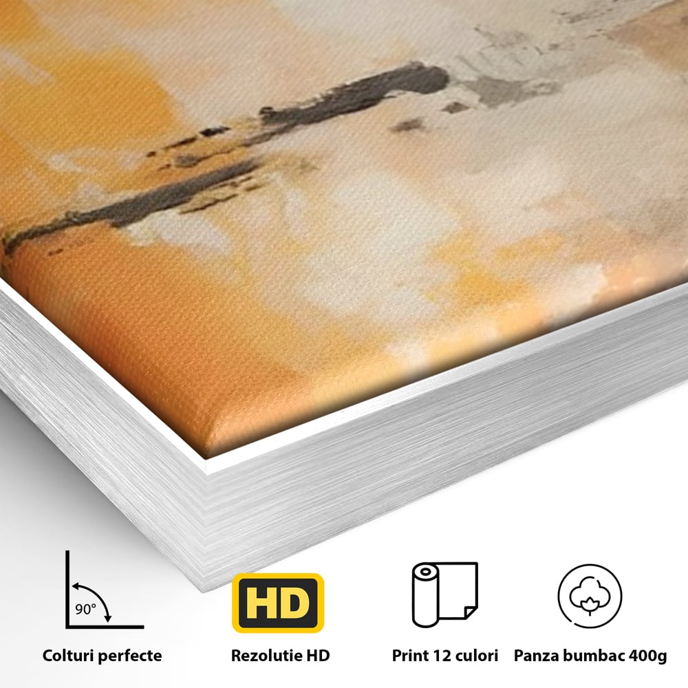 Tablou Canvas Premium LuxCanva® A1633, Orange Love ,  Living, Abstract, Decorativ, Dormitor, Culori Vibrante