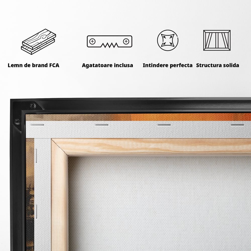 Tablou Canvas Premium LuxCanva® A1633, Orange Love ,  Living, Abstract, Decorativ, Dormitor, Culori Vibrante