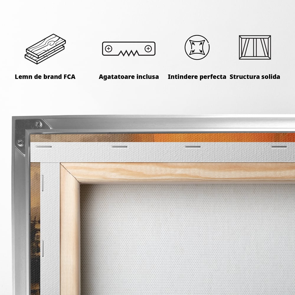 Tablou Canvas Premium LuxCanva® A1633, Orange Love ,  Living, Abstract, Decorativ, Dormitor, Culori Vibrante