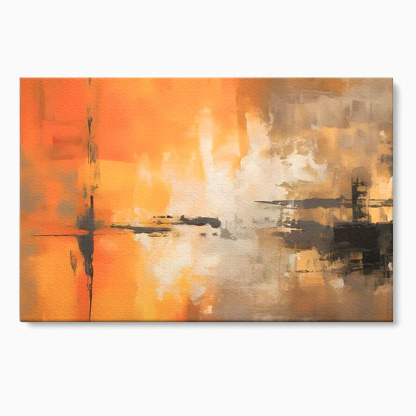 Tablou Canvas Premium LuxCanva® A1633, Orange Love ,  Living, Abstract, Decorativ, Dormitor, Culori Vibrante