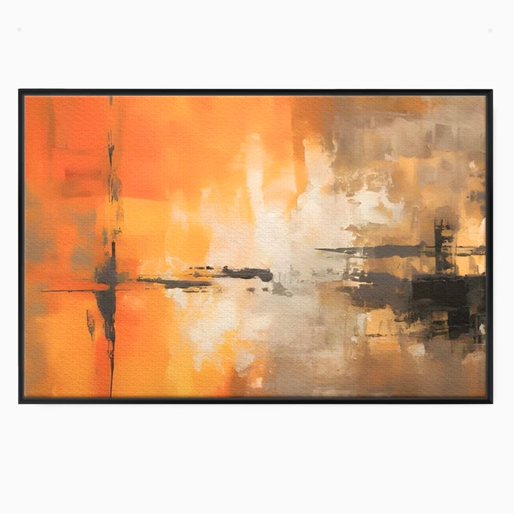 Tablou Canvas Premium LuxCanva® A1633, Orange Love ,  Living, Abstract, Decorativ, Dormitor, Culori Vibrante