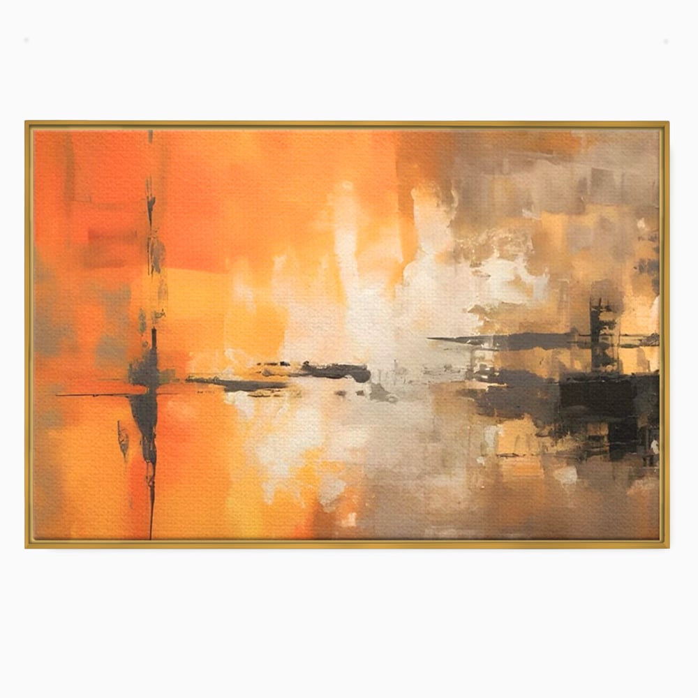 Tablou Canvas Premium LuxCanva® A1633, Orange Love ,  Living, Abstract, Decorativ, Dormitor, Culori Vibrante