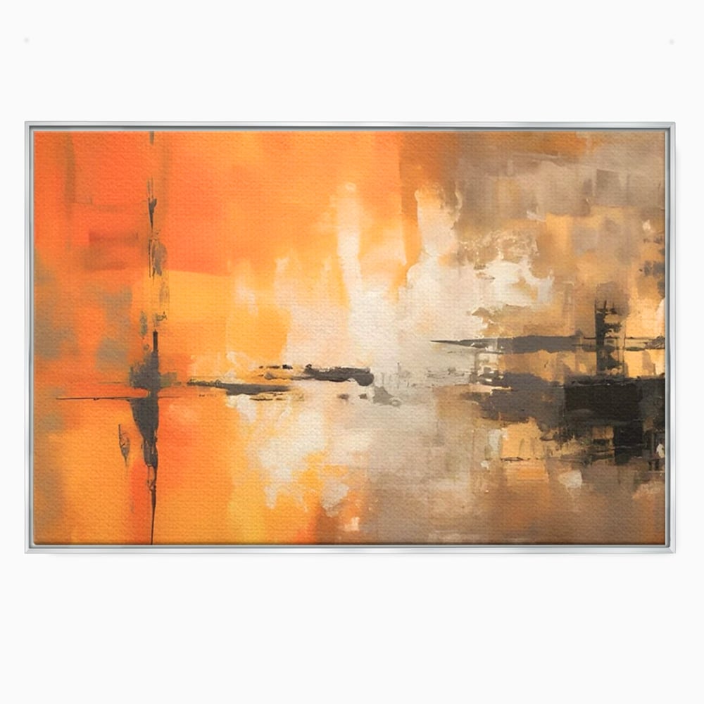 Tablou Canvas Premium LuxCanva® A1633, Orange Love ,  Living, Abstract, Decorativ, Dormitor, Culori Vibrante