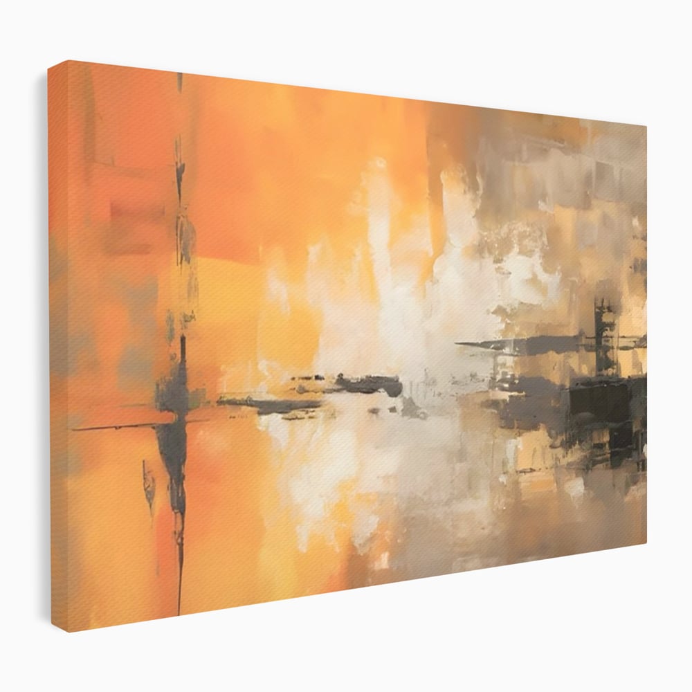 Tablou Canvas Premium LuxCanva® A1633, Orange Love ,  Living, Abstract, Decorativ, Dormitor, Culori Vibrante
