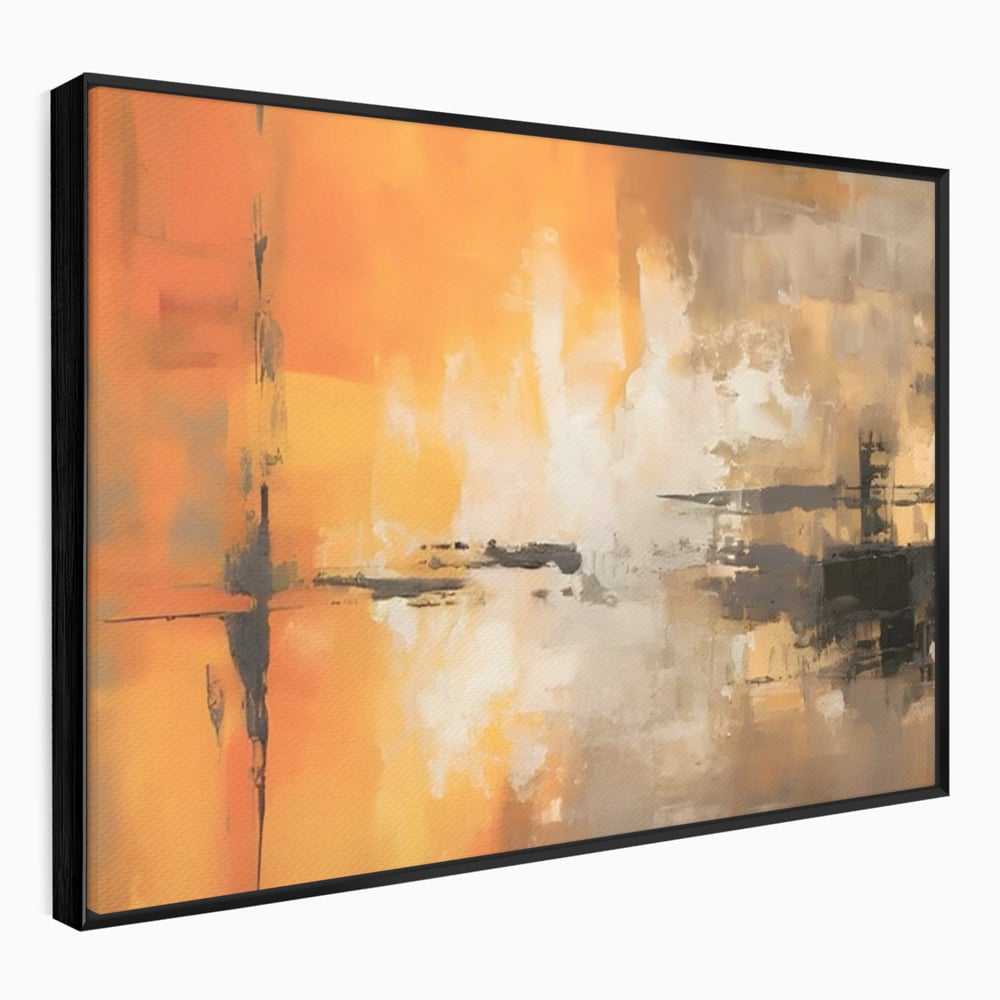 Tablou Canvas Premium LuxCanva® A1633, Orange Love ,  Living, Abstract, Decorativ, Dormitor, Culori Vibrante