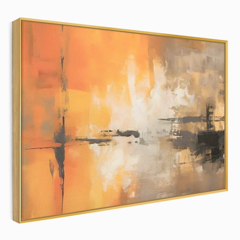 Tablou Canvas Premium LuxCanva® A1633, Orange Love ,  Living, Abstract, Decorativ, Dormitor, Culori Vibrante