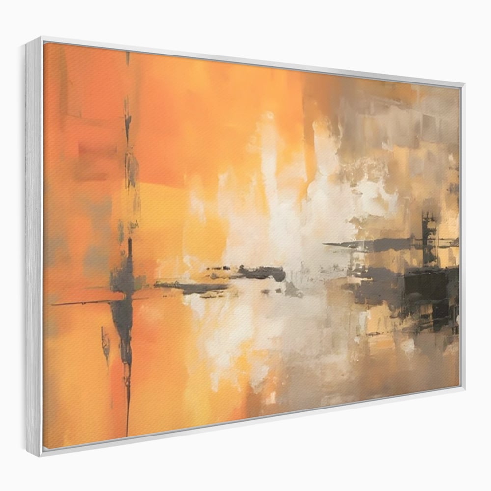 Tablou Canvas Premium LuxCanva® A1633, Orange Love ,  Living, Abstract, Decorativ, Dormitor, Culori Vibrante