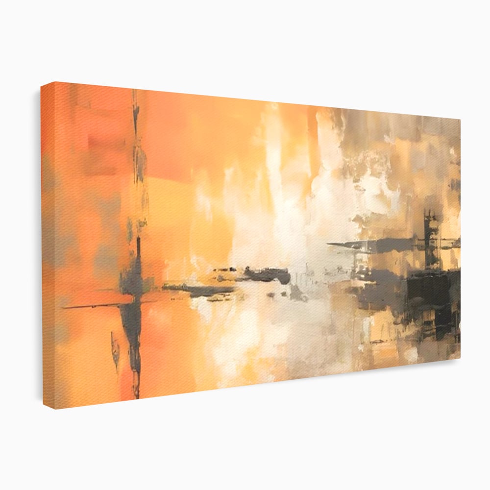 Tablou Canvas Premium LuxCanva® A1633, Orange Love ,  Living, Abstract, Decorativ, Dormitor, Culori Vibrante