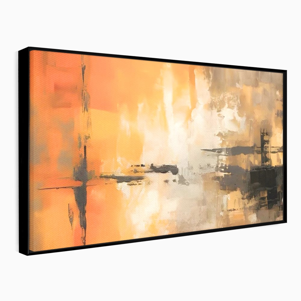 Tablou Canvas Premium LuxCanva® A1633, Orange Love ,  Living, Abstract, Decorativ, Dormitor, Culori Vibrante