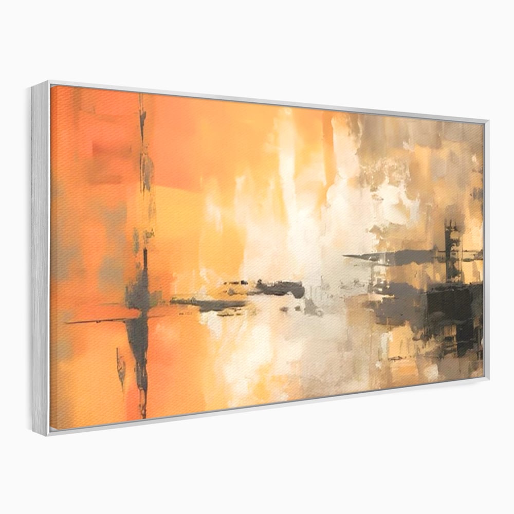 Tablou Canvas Premium LuxCanva® A1633, Orange Love ,  Living, Abstract, Decorativ, Dormitor, Culori Vibrante